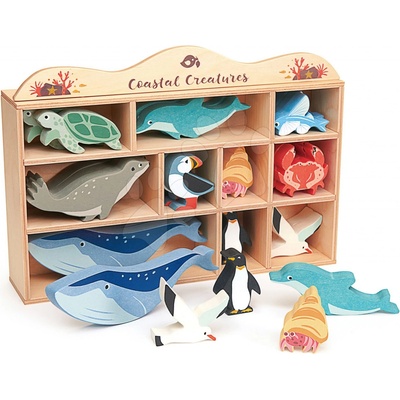 Tender Leaf Toys drevené morské zvieratá na poličke 30 ks Coastal set