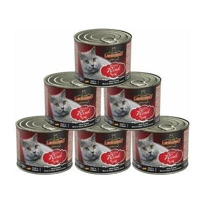 LEONARDO Quality Selection Paštéta pre mačky bohatá na hovädzie mäso set 6 x 200 g