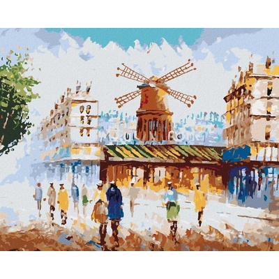 zuty Malování Podle Čísel Moulin Rouge V Paříži 40 x 50 Cm Plátno Rám