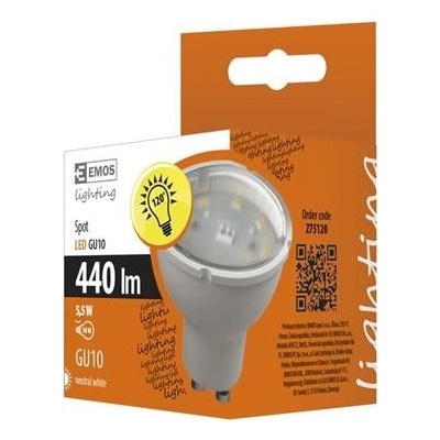 Emos LED žiarovka Classic MR16 5,5W GU10 neutrálna biela