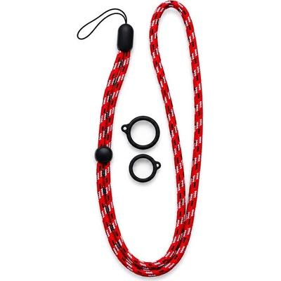 Snúrka na krk Microcig s 2 silikonovými kroužky red/white