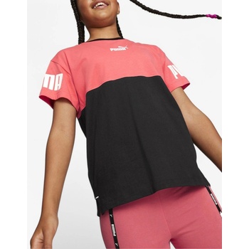 PUMA Power Colorblock Tee Pink/Black