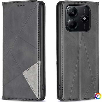 Xiaomi Redmi Note 14 4G Rhombus Texture Magnetic Wallet Кожен Калъф и Протектор