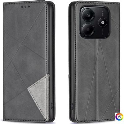 Xiaomi Redmi Note 14 4G Rhombus Texture Magnetic Wallet Кожен Калъф и Протектор