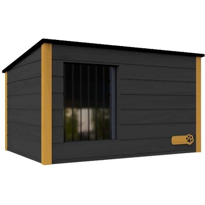 Chill Изолирана кучешка колиба с плосък покрив Chill XXL - графитеночервен бор (Chill_hoszigetelt-lapostetos-kutyahaz_XL_grafit-kolor10)