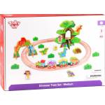 Tooky Toy Дървена играчка Tooky toy - Джурасик парк с влак и динозаври (TKI054) - baby