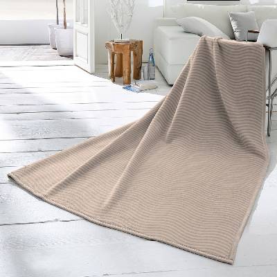 SCANquilt Deka VELUR RELIEF vlny béžová 150x200