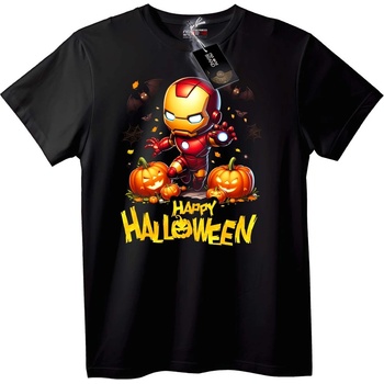 NOONEBRAND Тениска Хелоуин Iron Man Чиби - 2XL, White