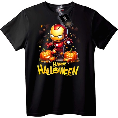 NOONEBRAND Тениска Хелоуин Iron Man Чиби - 2XL, White
