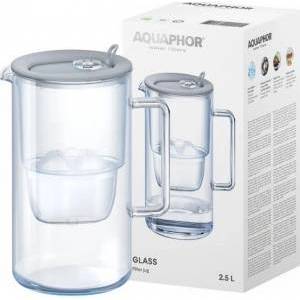 Aquaphor Glass jug 2, 5l aquaphor grey + cartridge maxfor +mg Филтрираща кана