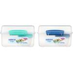 Sistema Кутия за закуски Sistema Divided за вкъщи Lunch Cube Max с контейнер за кисело мляко с двоен капак 2л, смесени цветове