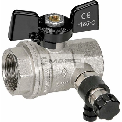 Bugatti Kohout kulový Oregon 185°C s vypouštěním s motýlem FF 1/2", PN64 03320009
