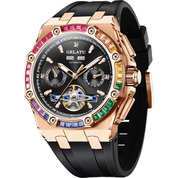 GELATU Мъжки часовник GELATU Revo, Автоматичен, Розово злато (GELATU-6022-ROSEGOLD)