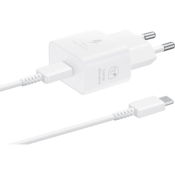Зарядно от Samsung USB-C 25W Travel Charger + USB-C Data Cable White (EP-T2510XWE)