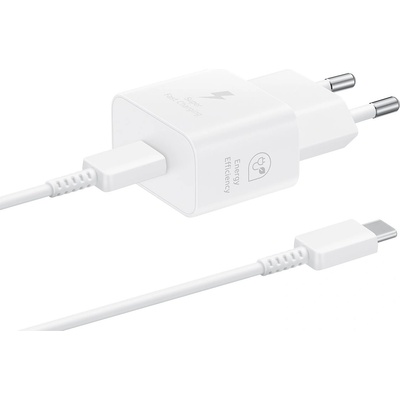 Зарядно от Samsung USB-C 25W Travel Charger + USB-C Data Cable White (EP-T2510XWE)
