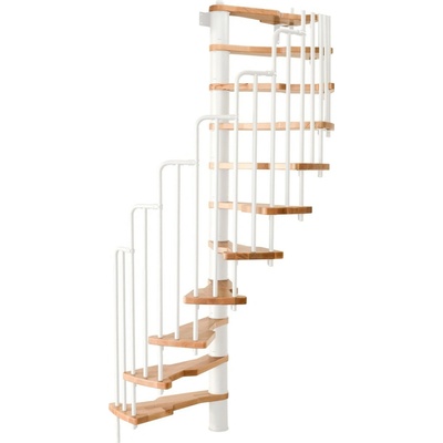 Minka STAIRS Prostorově točité schodiště Metallica buk/bílá 130 x 78 cm