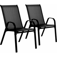 MultiGarden SC-092KD Zahradní židle stohovatelné 2 ks, černé