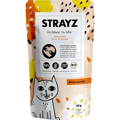 Strayz BIO Organická husa a organická dýně 6 x 85 g