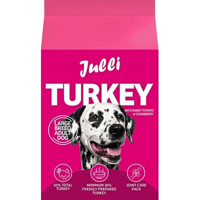 Julli Dog Grain Free Adult Large rich in fresh Turkey & Potato 12 kg