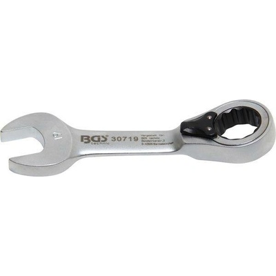 BGS technic Očkoplochý klíč 19 mm s ráčnou, extra krátký BGS 30719
