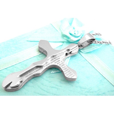 Steel Jewelry Náhrdelník kříž z chirurgické oceli NH150120