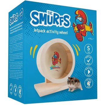Duvo Plus Smurfs - Дървено колело за хамстери и други гризачи, 20 см
