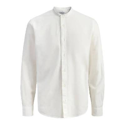 Риза с дълъг ръкав Jack & jones Breeze Band Linen Blend long sleeve shirt - White (White)