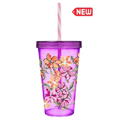 SOLMAZER IRIS Виолетова чаша със сламка 660ml 161448-012P (161448-012P)