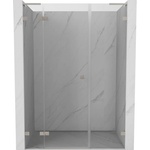 Mexen Lunar L лява душ врата с панти 155 см, прозрачна, четкан никел - 834SL-155-050-97-00-L (834SL-155-050-97-00-L)