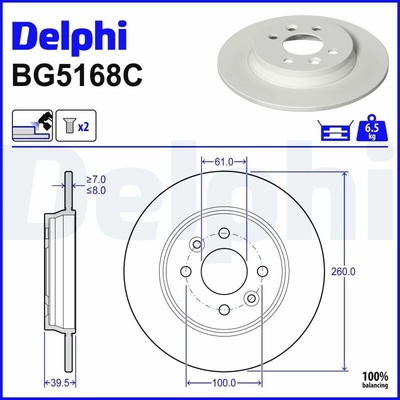 Brzdový kotúč DELPHI BG5168C BG5168C