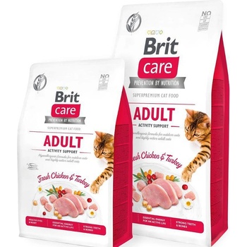 Brit Care Cat Grain-Free ADULT ACTIVITY SUPPORT- Пълноценна суха храна за котки с високи нива на активност с 26% пилешко, 28% пуешко и зеленчуци, БЕЗ ЗЪРНЕНИ КУЛТУРИ 7 кг