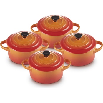 Le Creuset Съдове за печене и сервиране Mini Cocotte 250 мл огненооранжеви 4 бр (79212100900100)