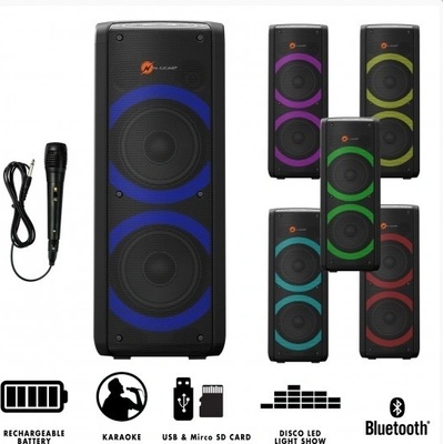 N GEAR PARTY LET`S GO PARTY SPEAKER 72 BT 450W Disco LED 1x MIC – Zboží Mobilmania