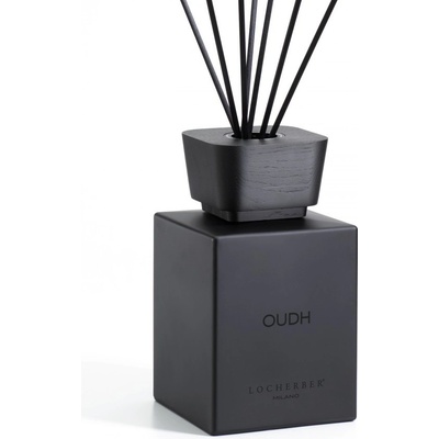 Locherber Milano Oudh Aroma difuzér s tyčinkami black edition s víčkem z černého dřeva 2,5 l