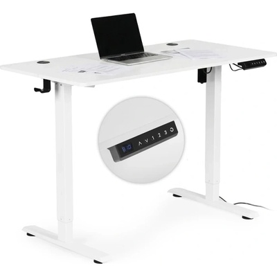 ModernHOME Електрическо бюро, 120x60 см, регулируема височина 72-117 см, бял, ModernHome (JNI-D45A-5-1)