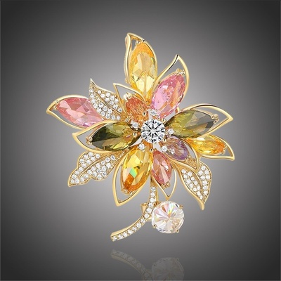 Éternelle brož Swarovski Elements Enrica B2222-LXT0338 zlatá