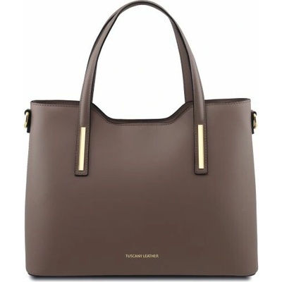 Tuscany Leather kožená shopper kabelka Olimpia Tmavomodrá