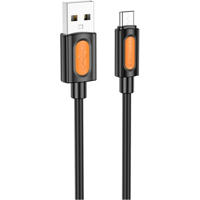 BOROFONE Кабел за данни / зареждане - Borofone (BX114 Silicone Series) - USB към Micro-USB, силикон, 2.4A, 1m - Черен