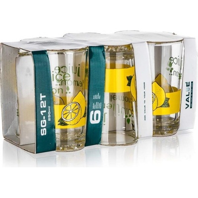VALUE sklenic VALUE LEMON 6 x 250 ml