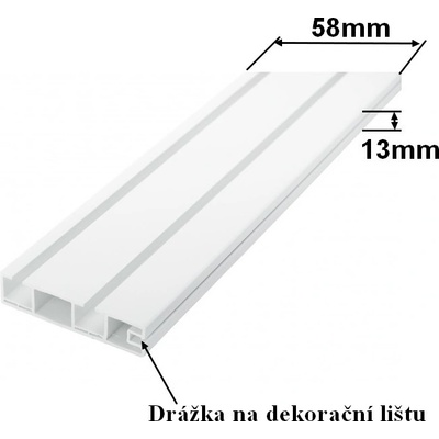 GARNÝŽE-HEBR Stropní kolejnice 150cm dvouřadá PVC bílá