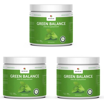 Matchaday.sk Green Balance 3x 300 g prášok - príchuť Mäta