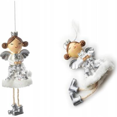 Mondex Závesná Ozdoba SANTA LILA Girl vianočná guľa 18x7cm