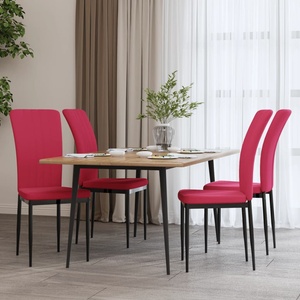 vidaXL Трапезни столове, 4 бр, виненочервени, кадифе (326109)