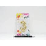 GoParty SWIECZKA, born 3, glitter. , 7 cm. blist