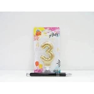 GoParty SWIECZKA, born 3, glitter. , 7 cm. blist