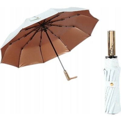 Elegantný dáždnik cool_items automatický skladací s puzdrom biely