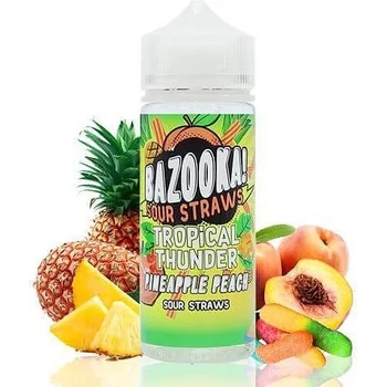 Image 1 of Bazooka Sour Straws Tropical Thunder Pineapple Peach 100ml