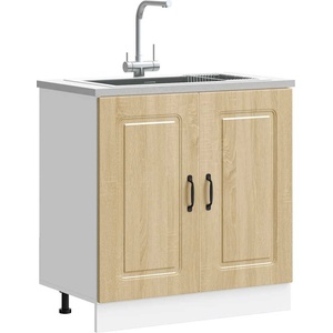 vidaXL Шкаф за мивка, Kalmar, дъб сонома, 80x46x81, 5см инженерно дърво (853450)