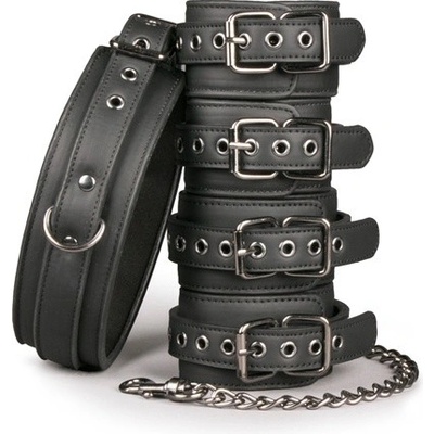 Fetish set with collar, ankle- and wrist cuffs