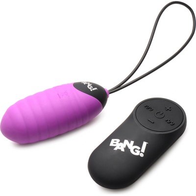 Bang! Ribbed Egg 28X Silicone with Remote Purple
